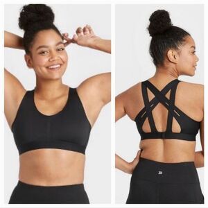 All in Motion Women's small Support Black Strappy Back Bonded Bra NWT